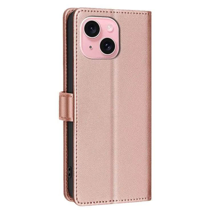 BINFEN COLOR BF32 For iPhone 13 / 14 Case RFID Blocking Litchi Texture Leather Cover