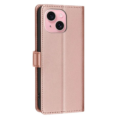 BINFEN COLOR BF32 For iPhone 13 / 14 Case RFID Blocking Litchi Texture Leather Cover
