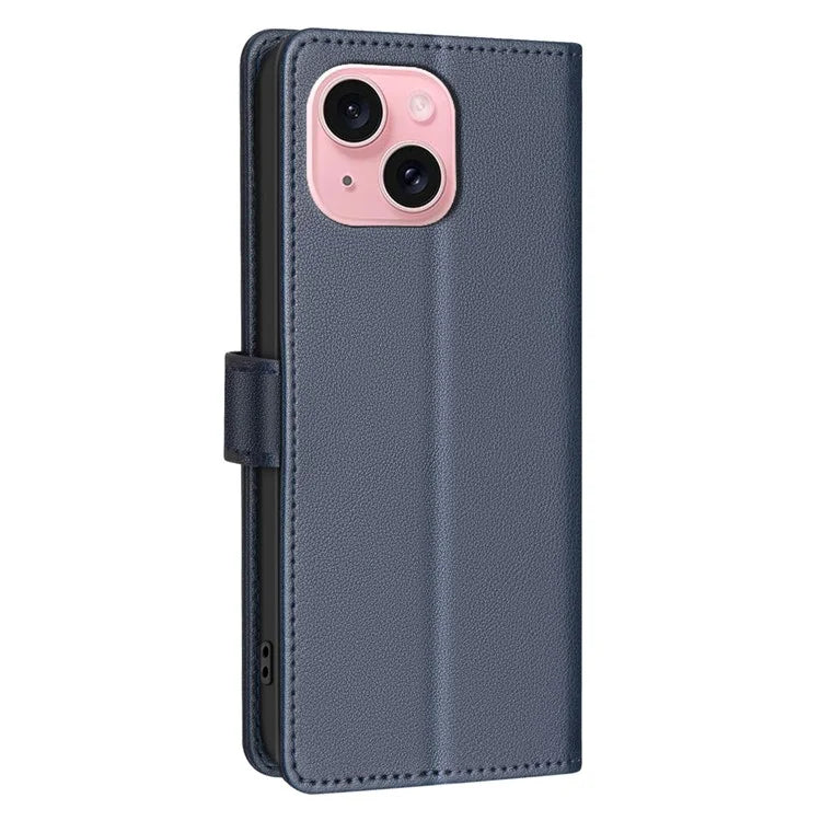 BINFEN COLOR BF32 For iPhone 13 / 14 Case RFID Blocking Litchi Texture Leather Cover