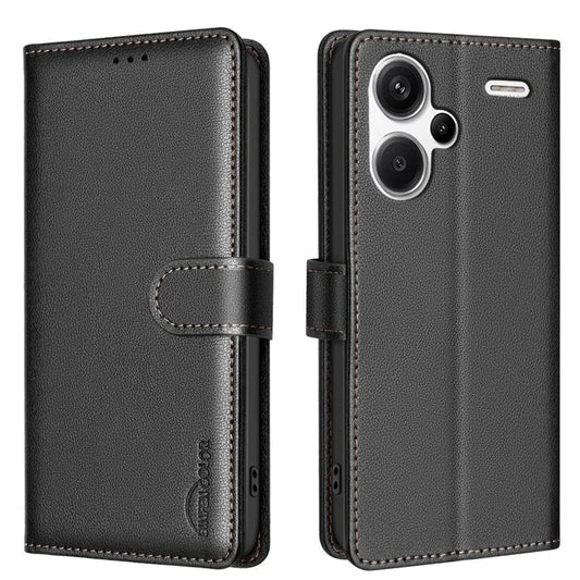 BINFEN COLOR BF32 For Xiaomi Redmi Note 13 Pro+ 5G Litchi Texture Flip Case Leather Phone Cover