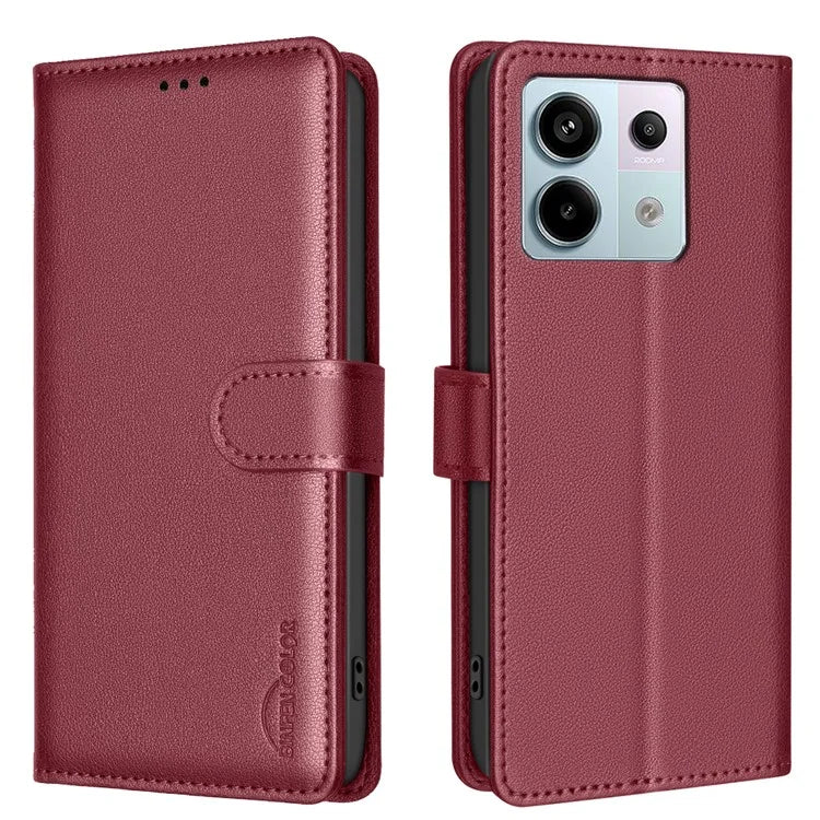 BINFEN COLOR BF32 For Xiaomi Redmi Note 13 Pro 5G / Poco X6 5G Case RFID Blocking Leather Cell Phone Cover