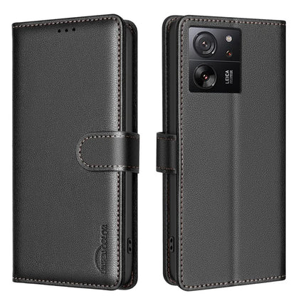 BINFEN COLOR BF32 For Xiaomi 13T / 13T Pro / Redmi K60 Ultra Leather Case RFID Blocking Card Slots