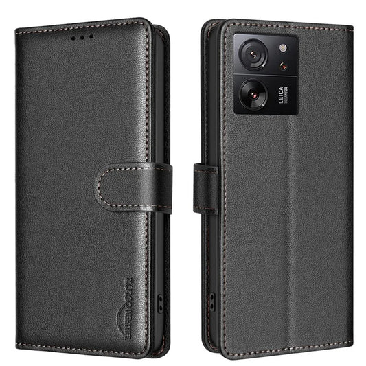 BINFEN COLOR BF32 For Xiaomi 13T / 13T Pro / Redmi K60 Ultra Leather Case RFID Blocking Card Slots
