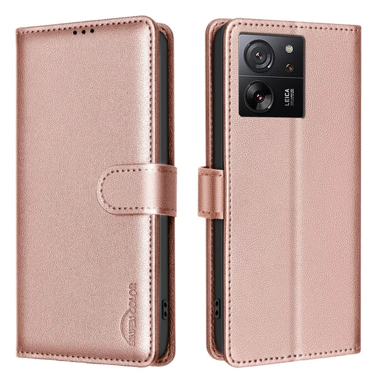 BINFEN COLOR BF32 For Xiaomi 13T / 13T Pro / Redmi K60 Ultra Leather Case RFID Blocking Card Slots