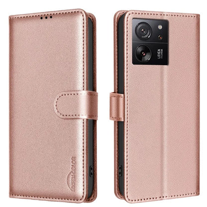 BINFEN COLOR BF32 For Xiaomi 13T / 13T Pro / Redmi K60 Ultra Leather Case RFID Blocking Card Slots