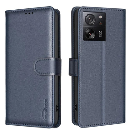 BINFEN COLOR BF32 For Xiaomi 13T / 13T Pro / Redmi K60 Ultra Leather Case RFID Blocking Card Slots