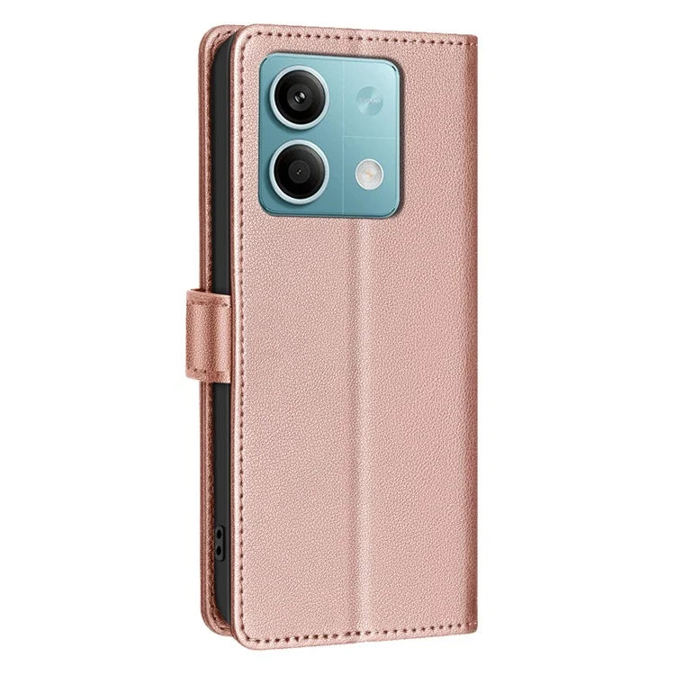 BINFEN COLOR BF32 For Xiaomi Redmi Note 13 4G Leather Phone Case Litchi Texture RFID Blocking Phone Cover