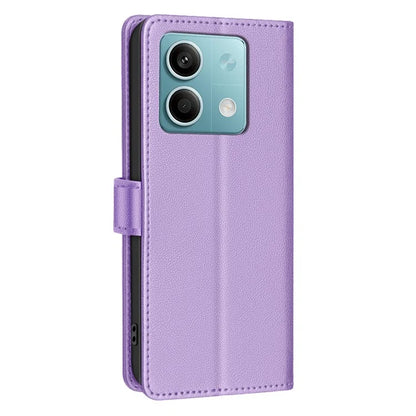 BINFEN COLOR BF32 For Xiaomi Redmi Note 13 4G Leather Phone Case Litchi Texture RFID Blocking Phone Cover