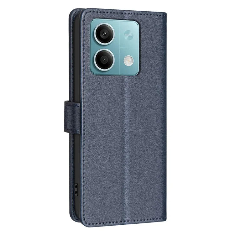 BINFEN COLOR BF32 For Xiaomi Redmi Note 13 4G Leather Phone Case Litchi Texture RFID Blocking Phone Cover