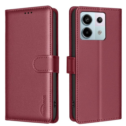 BINFEN COLOR BF32 For Xiaomi Redmi Note 13 Pro 4G Phone Case Litchi Texture RFID Blocking Leather Phone Cover