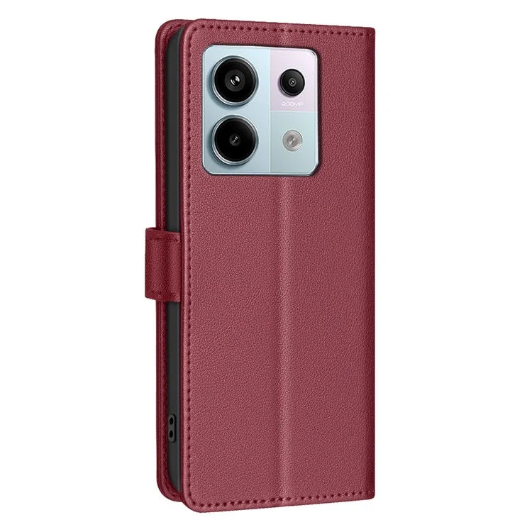 BINFEN COLOR BF32 For Xiaomi Redmi Note 13 Pro 4G Phone Case Litchi Texture RFID Blocking Leather Phone Cover