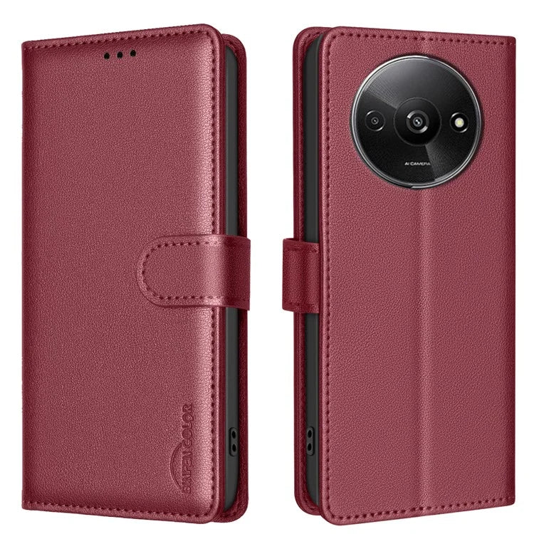 BINFEN COLOR BF32 For Xiaomi Redmi A3 / Poco C61 4G Case Anti-Drop RFID Blocking Leather Phone Cover