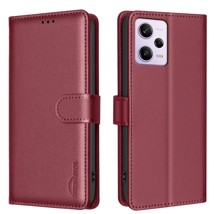 BINFEN COLOR BF32 For Xiaomi Poco X5 Pro 5G / Redmi Note 12 Pro 5G / Note 12 Pro Speed 5G Phone Case Litchi Texture Leather Cover