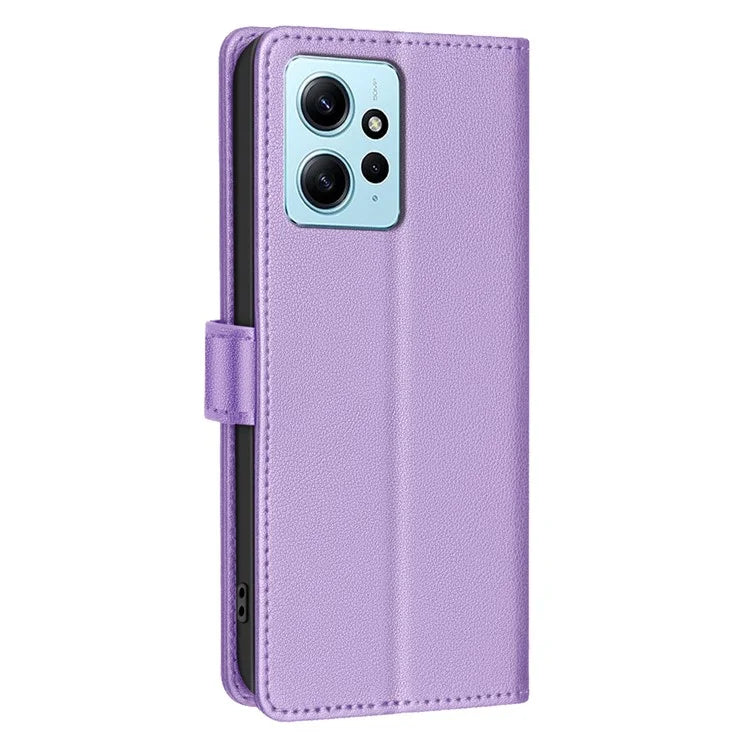 BINFEN COLOR BF32 For Xiaomi Redmi Note 12 4G Cell Phone Case RFID Blocking Leather Phone Stand Cover