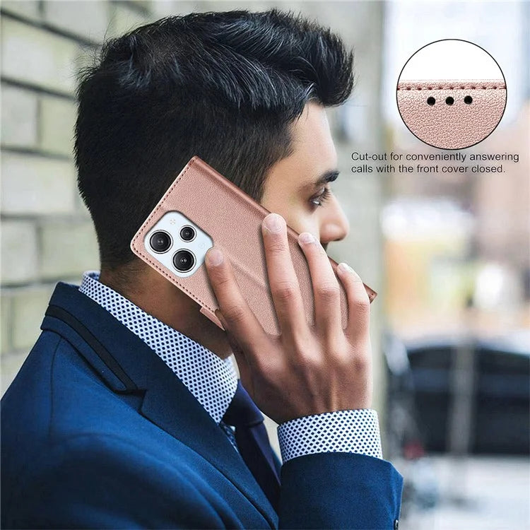 BINFEN COLOR BF32 For Xiaomi Redmi 12 4G Case RFID Blocking Leather Flip Stand Phone Cover