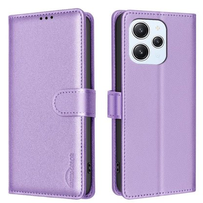 BINFEN COLOR BF32 For Xiaomi Redmi 12 4G Case RFID Blocking Leather Flip Stand Phone Cover