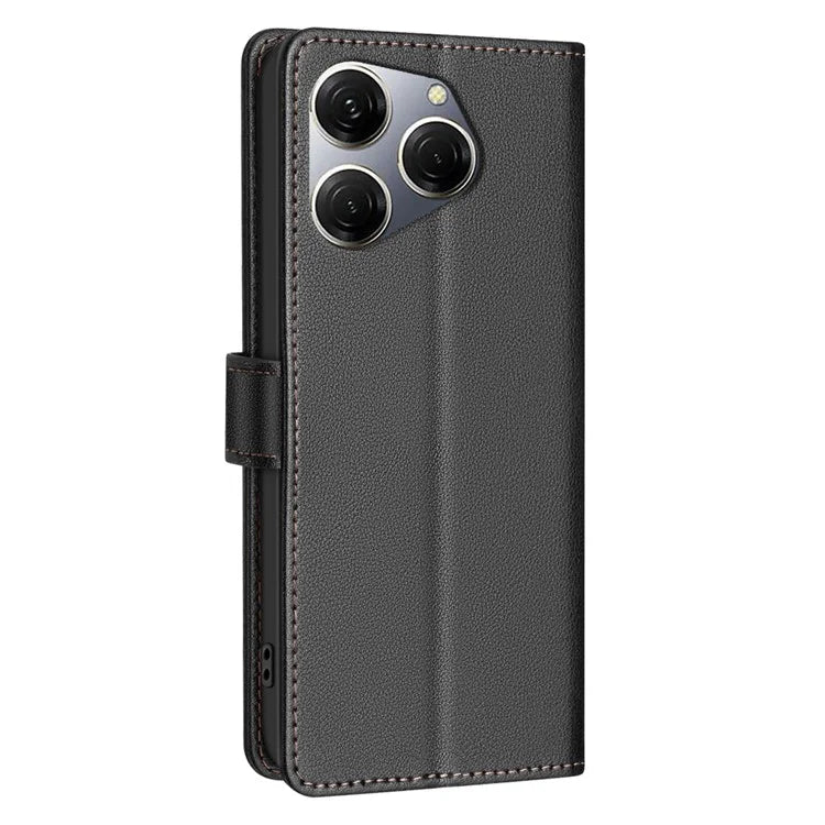 BINFEN COLOR BF32 For TECNO Spark 20 Pro Leather Case RFID Blocking Lychee Texture
