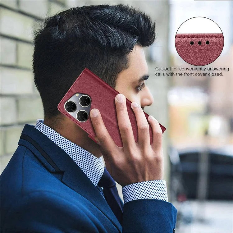 BINFEN COLOR BF32 For TECNO Spark 20 Pro Leather Case RFID Blocking Lychee Texture