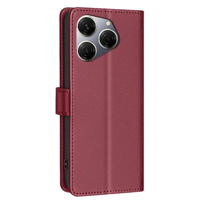 BINFEN COLOR BF32 For TECNO Spark 20 Pro Leather Case RFID Blocking Lychee Texture