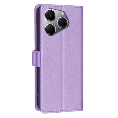BINFEN COLOR BF32 For TECNO Spark 20 Pro Leather Case RFID Blocking Lychee Texture