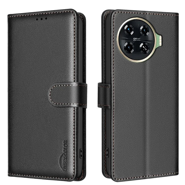 BINFEN COLOR BF32 For TECNO Spark 20 Pro+ Case Leather Flip Cover RFID Blocking