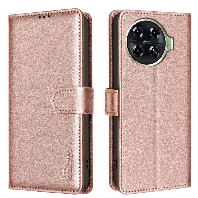 BINFEN COLOR BF32 For TECNO Spark 20 Pro+ Case Leather Flip Cover RFID Blocking