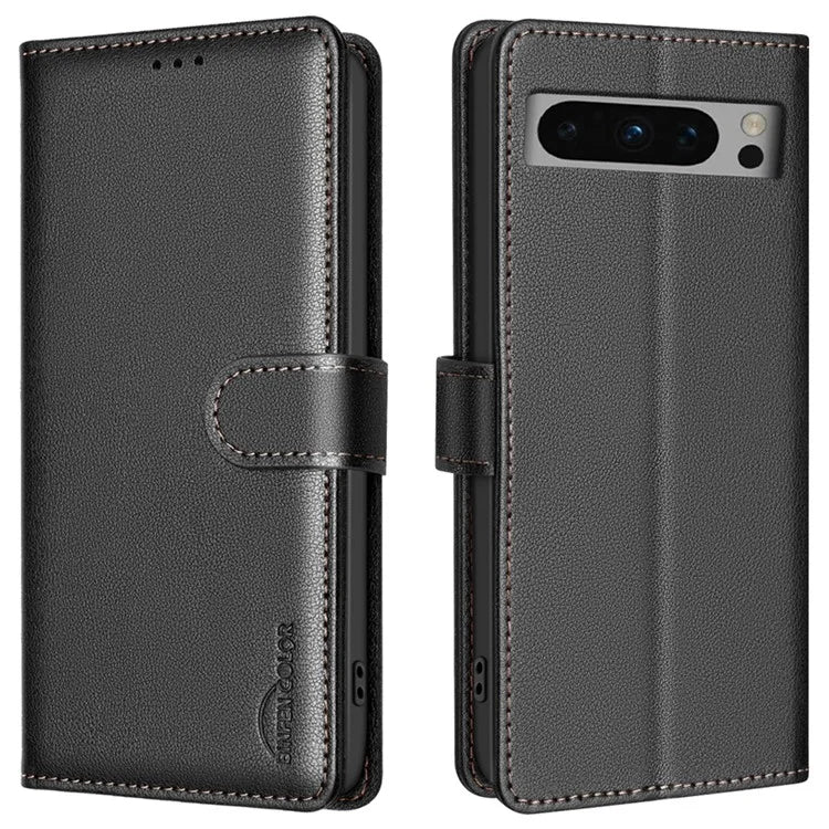 BINFEN COLOR BF32 For Google Pixel 8 Pro RFID Blocking Phone Case Litchi Texture Leather Phone Cover