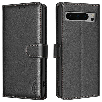 BINFEN COLOR BF32 For Google Pixel 8 Pro RFID Blocking Phone Case Litchi Texture Leather Phone Cover