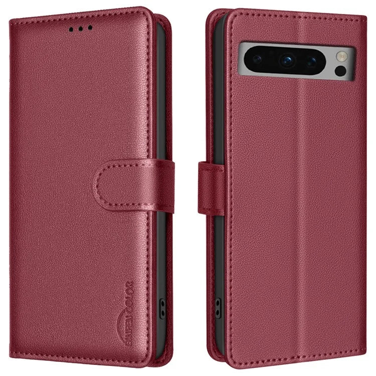 BINFEN COLOR BF32 For Google Pixel 8 Pro RFID Blocking Phone Case Litchi Texture Leather Phone Cover