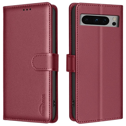 BINFEN COLOR BF32 For Google Pixel 8 Pro RFID Blocking Phone Case Litchi Texture Leather Phone Cover