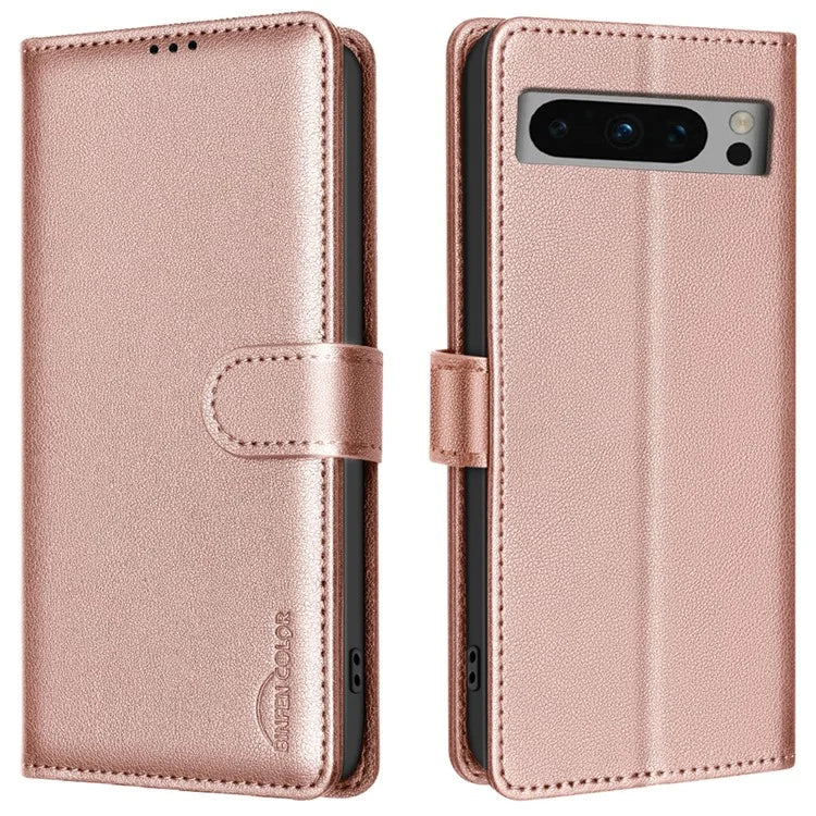 BINFEN COLOR BF32 For Google Pixel 8 Pro RFID Blocking Phone Case Litchi Texture Leather Phone Cover