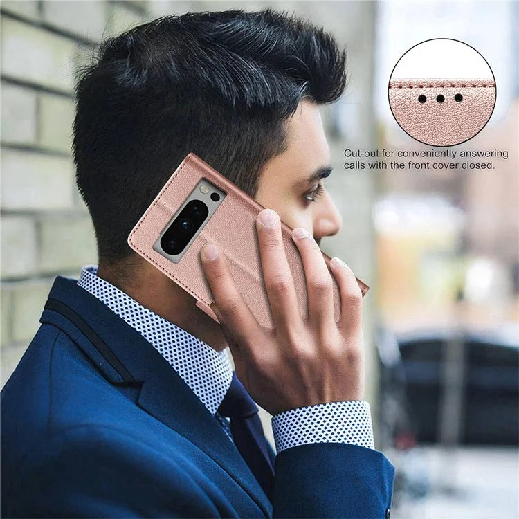 BINFEN COLOR BF32 For Google Pixel 8 Pro RFID Blocking Phone Case Litchi Texture Leather Phone Cover