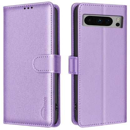BINFEN COLOR BF32 For Google Pixel 8 Pro RFID Blocking Phone Case Litchi Texture Leather Phone Cover