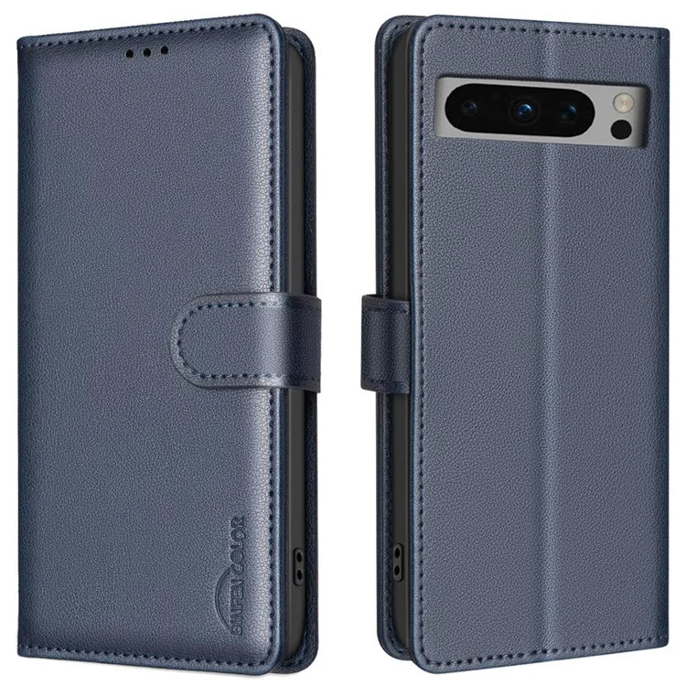 BINFEN COLOR BF32 For Google Pixel 8 Pro RFID Blocking Phone Case Litchi Texture Leather Phone Cover