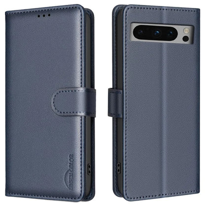BINFEN COLOR BF32 For Google Pixel 8 Pro RFID Blocking Phone Case Litchi Texture Leather Phone Cover