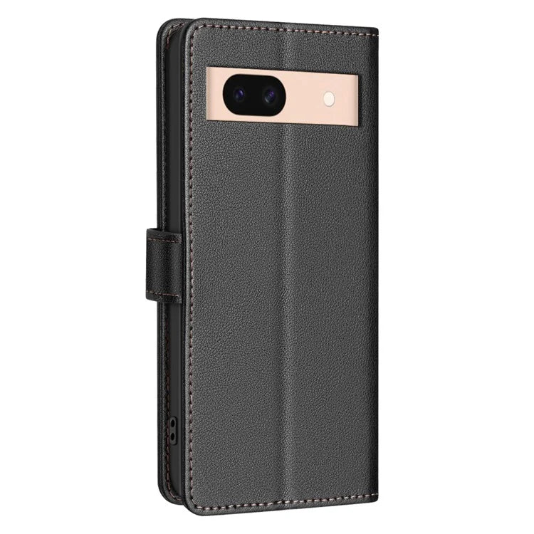 BINFEN COLOR BF32 For Google Pixel 8a Mobile Phone Case Litchi Texture RFID Blocking Leather Stand Cover