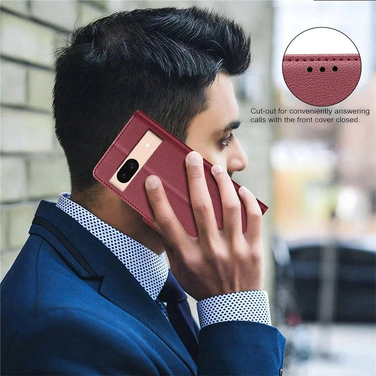 BINFEN COLOR BF32 For Google Pixel 8a Mobile Phone Case Litchi Texture RFID Blocking Leather Stand Cover