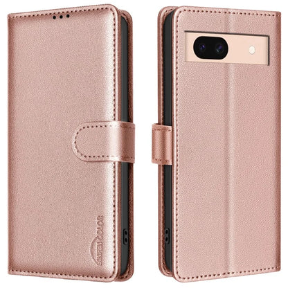 BINFEN COLOR BF32 For Google Pixel 8a Mobile Phone Case Litchi Texture RFID Blocking Leather Stand Cover
