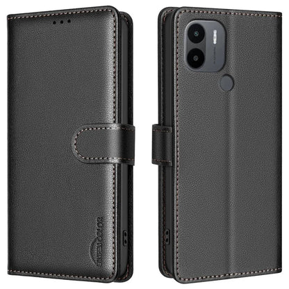 BINFEN COLOR BF32 For Xiaomi Redmi A1 4G / A2 4G / A1+ 4G / A2+ 4G / Poco C50 4G Case Litchi Texture RFID Blocking Leather Phone Cover