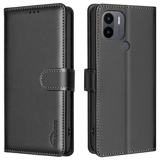 BINFEN COLOR BF32 For Xiaomi Redmi A1 4G / A2 4G / A1+ 4G / A2+ 4G / Poco C50 4G Case Litchi Texture RFID Blocking Leather Phone Cover