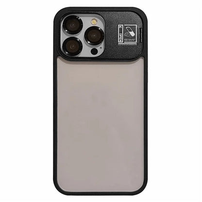 For iPhone 14 Pro Max Kickstand Case PC+TPU Phone Cover with Lens Protector