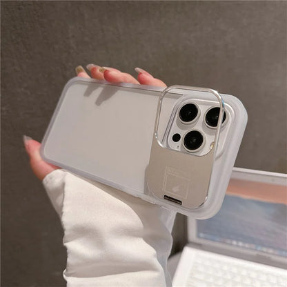 For iPhone 14 Pro Max Kickstand Case PC+TPU Phone Cover with Lens Protector