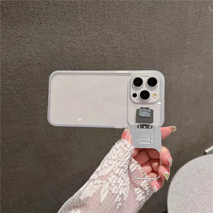 For iPhone 14 Pro Max Kickstand Case PC+TPU Phone Cover with Lens Protector