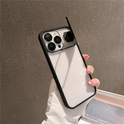For iPhone 14 Pro Max Kickstand Case PC+TPU Phone Cover with Lens Protector