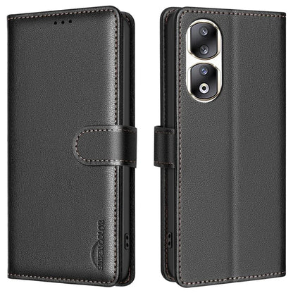 BINFEN COLOR BF32 For Honor 90 Pro Case RFID Blocking Phone Cover PU Leather Shell