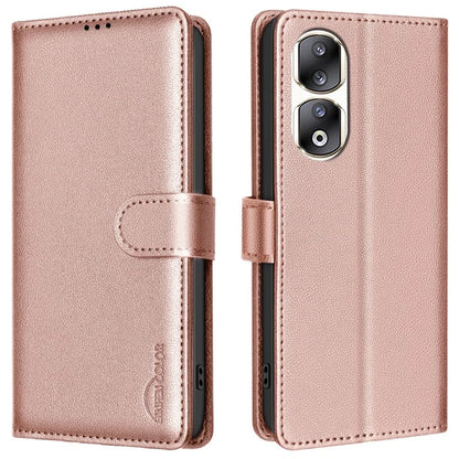 BINFEN COLOR BF32 For Honor 90 Pro Case RFID Blocking Phone Cover PU Leather Shell