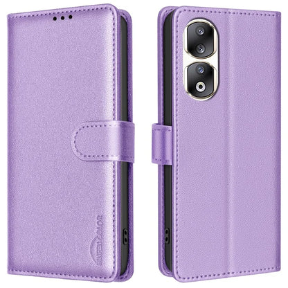 BINFEN COLOR BF32 For Honor 90 Pro Case RFID Blocking Phone Cover PU Leather Shell