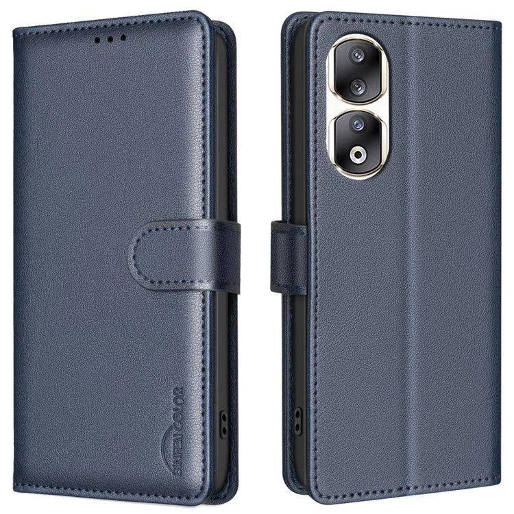 BINFEN COLOR BF32 For Honor 90 Pro Case RFID Blocking Phone Cover PU Leather Shell