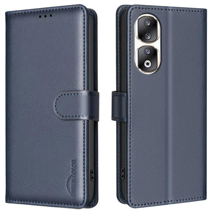 BINFEN COLOR BF32 For Honor 90 Pro Case RFID Blocking Phone Cover PU Leather Shell