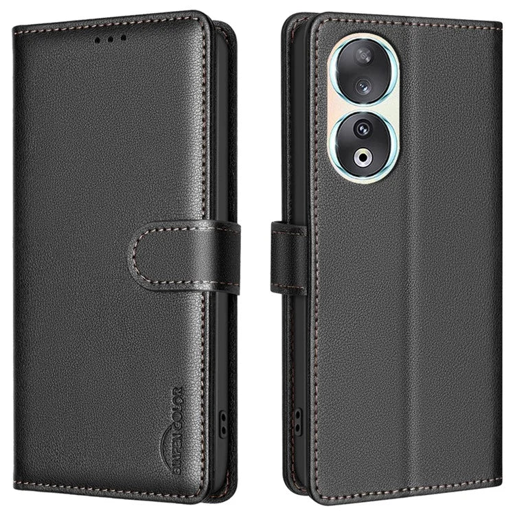 BINFEN COLOR BF32 For Honor 90 Case RFID Blocking PU Leather Protective Phone Cover